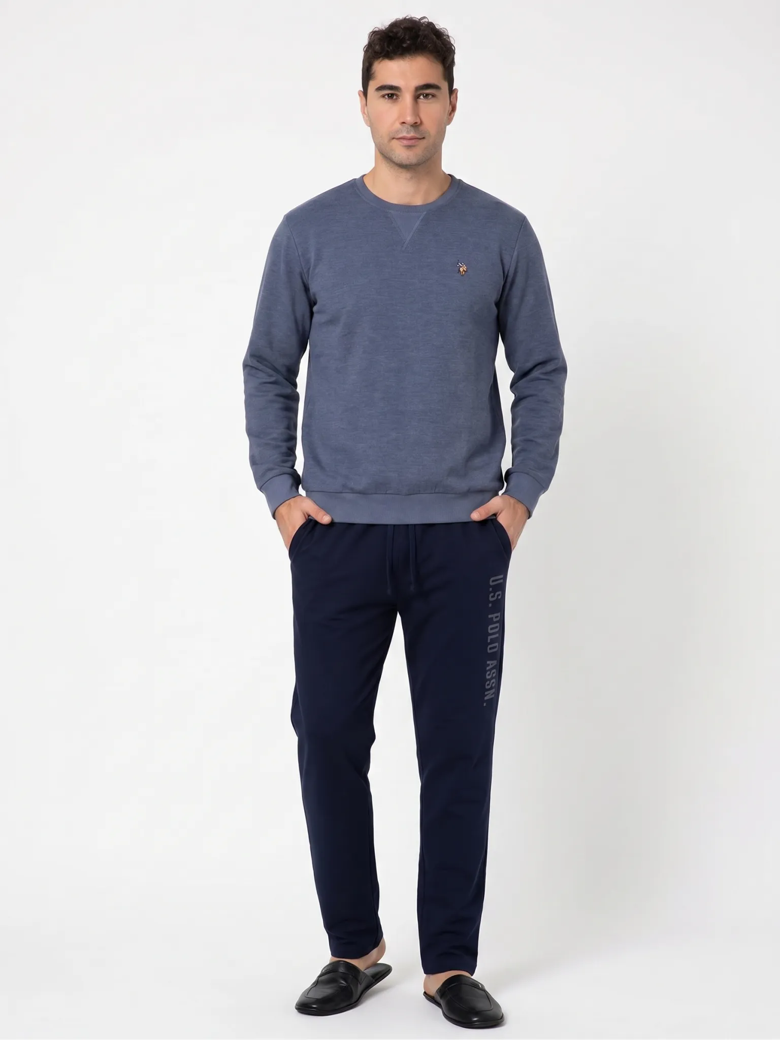 U.S. POLO ASSN. 18933 ERKEK PİJAMA TAKIMI Antrasit