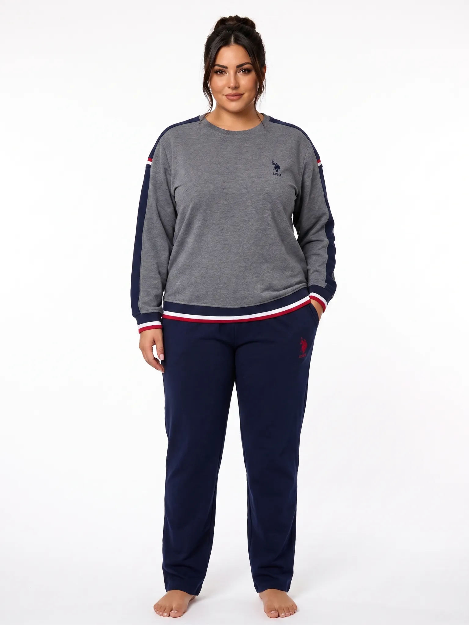 U.S. POLO ASSN. 20116B BATTAL BAYAN EV GİYİM Antrasit Melanj