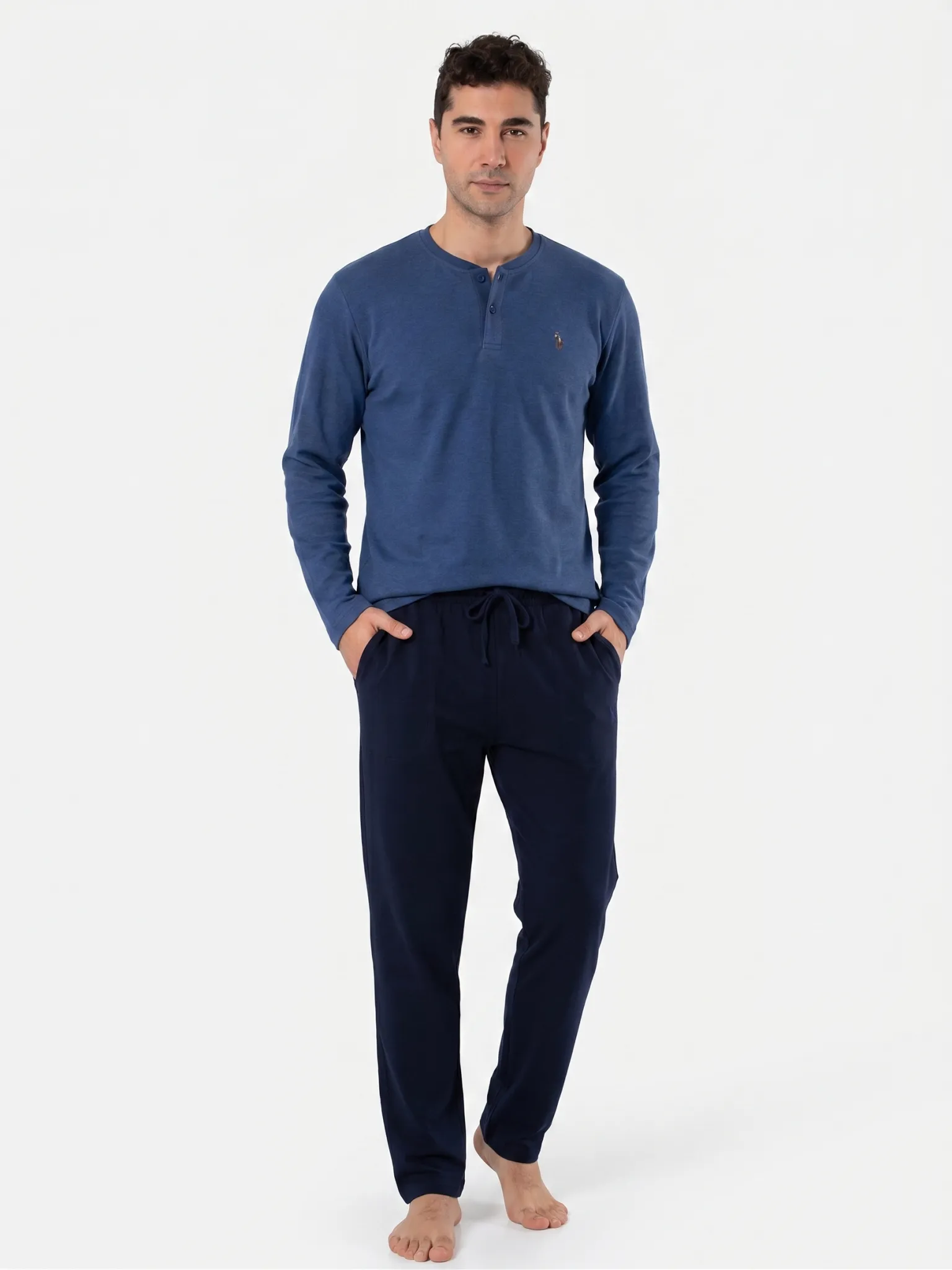 U.S. POLO ASSN. 18966 ERKEK PİJAMA TAKIMI Indigo