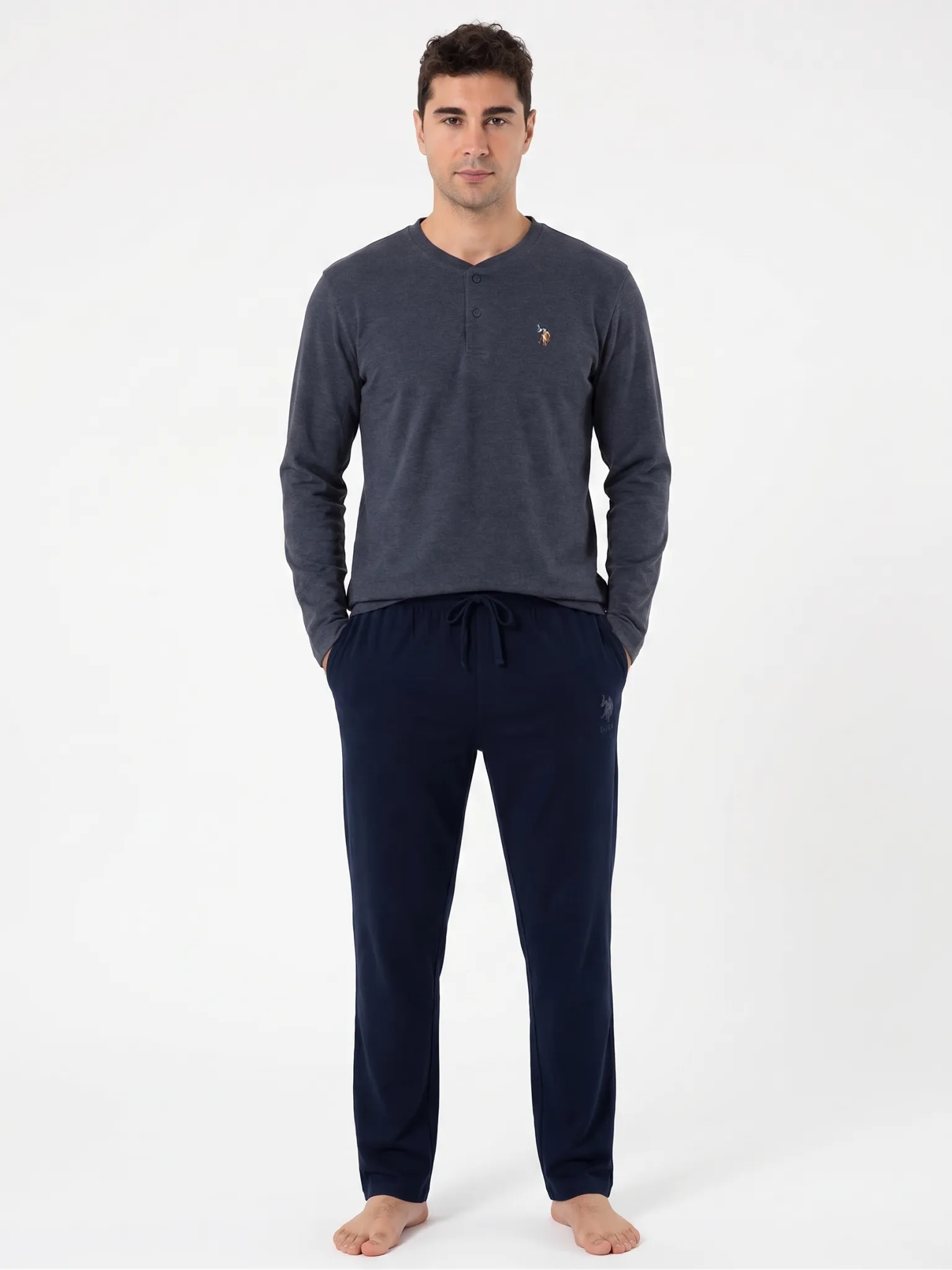 U.S. POLO ASSN. 18966 ERKEK PİJAMA TAKIMI Antrasit