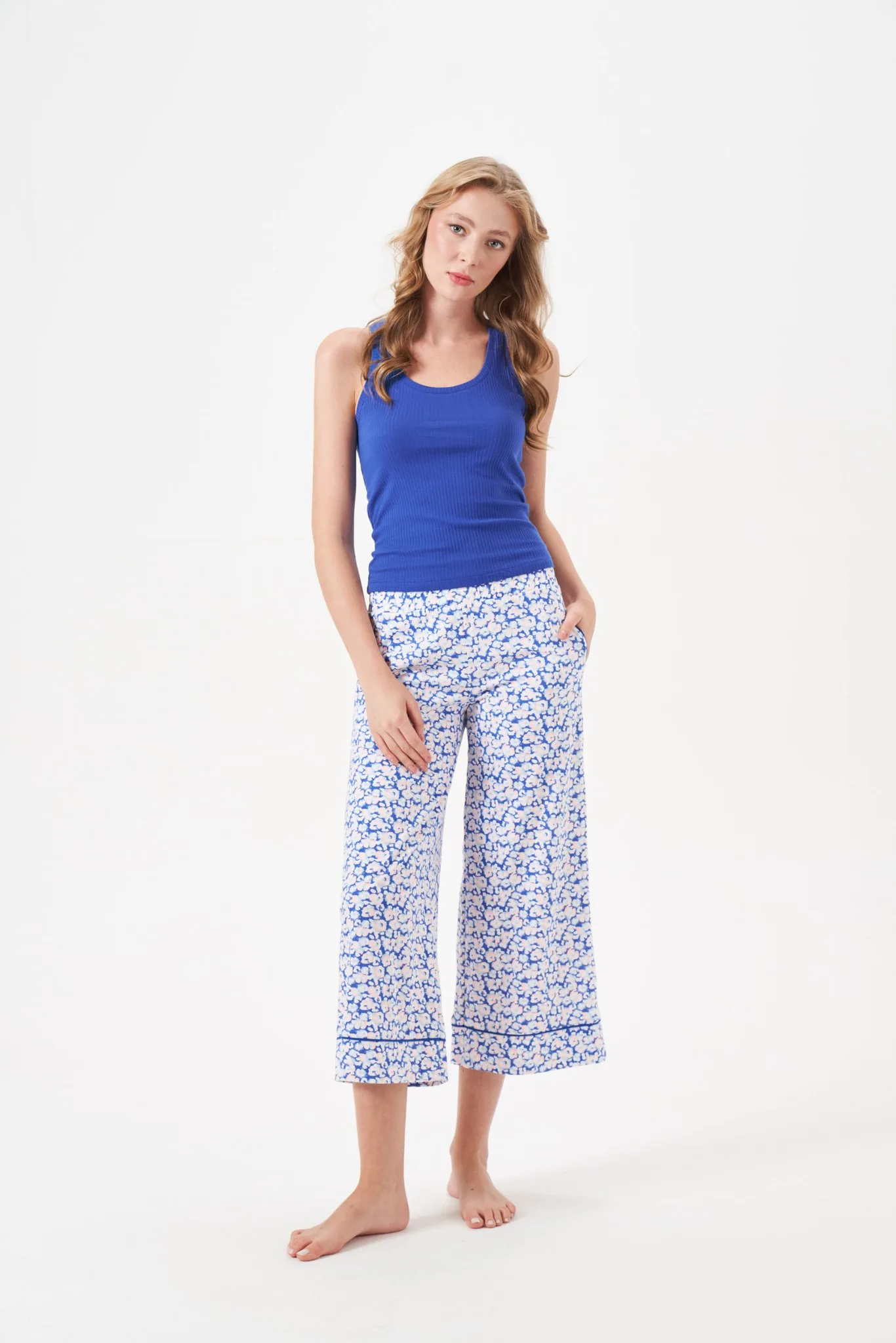 PJS 29114 KADIN İKİLİ TAKIM Saks Mavi 2