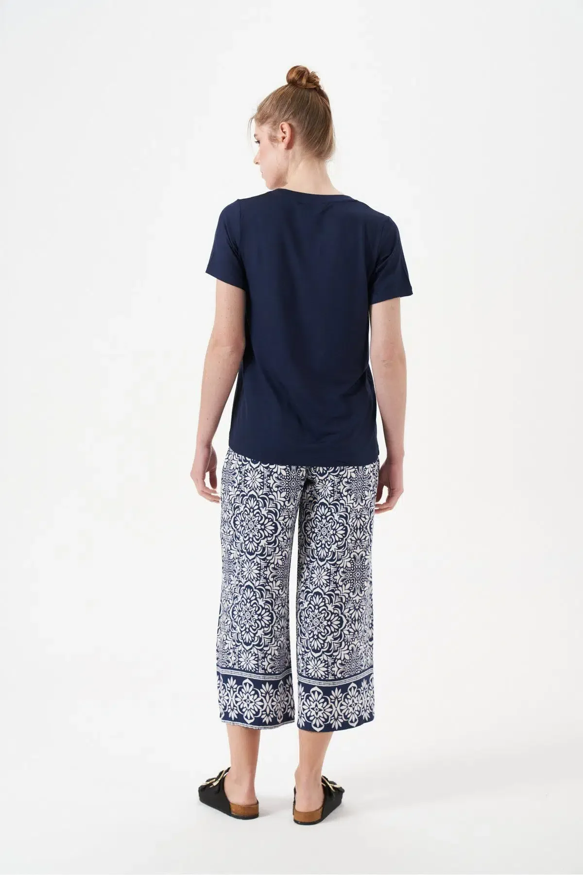 PJS Kadın V Yaka Kısa Kol İkiili Takım 29063 Navy Blue 2