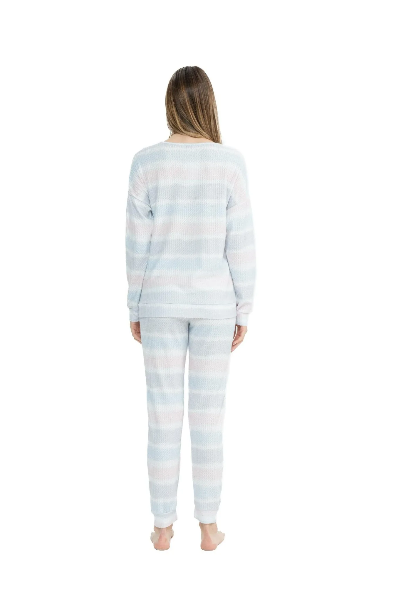 17095 Kadın Baskılı Yuvarlak Yaka Pijama Takımı Baskılı 3
