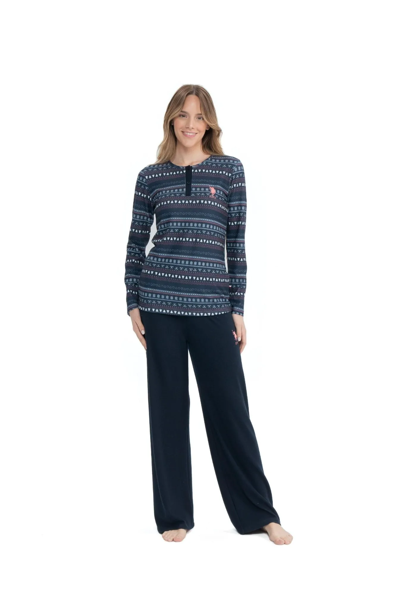 U.S. POLO ASSN. 17113 BAYAN PİJAMA TAKIMI Lacivert