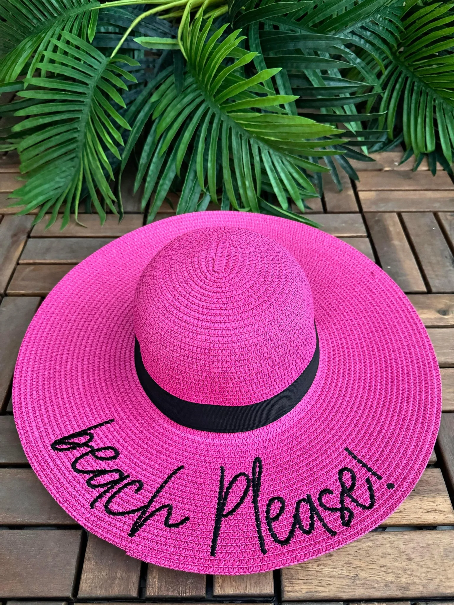 Moodbasic BEACH PLEASE HASIR ŞAPKA Pembe 2