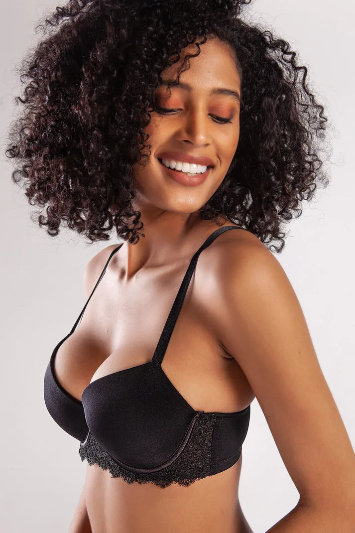 GOLSHAN Garland Big Size Plunge Bra Siyah
