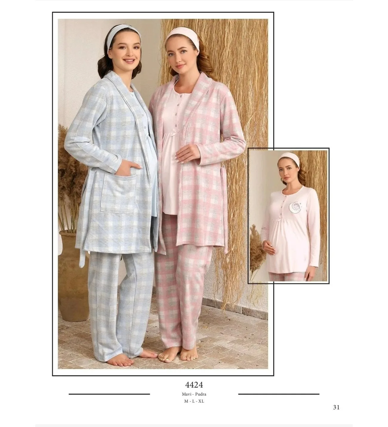 BAHA 4424 PİJAMA TAKIM Pudra