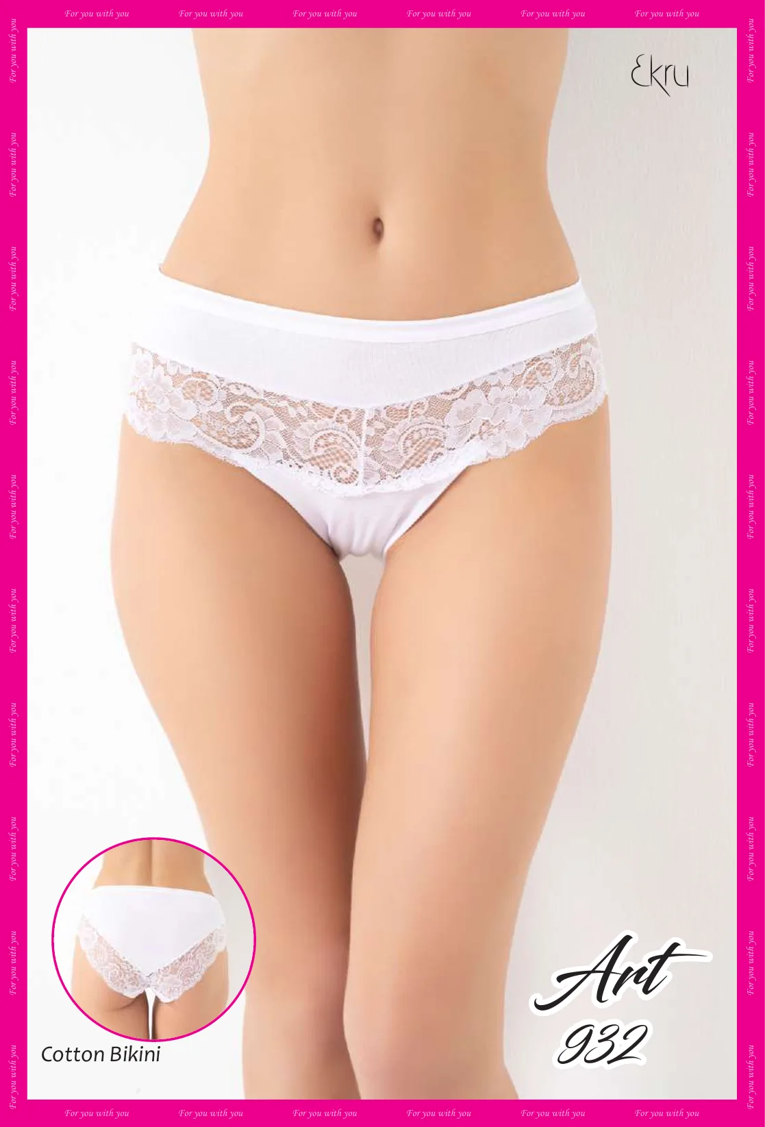 G-BOX 932 Bayan Dantel Detaylı Cotton Bikini Külot Beyaz