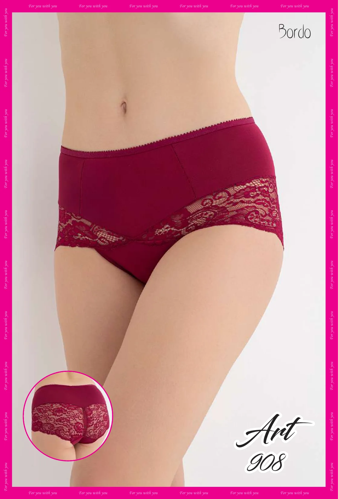 G-BOX 908 Kadın Büyük Beden Short Külot Bordo