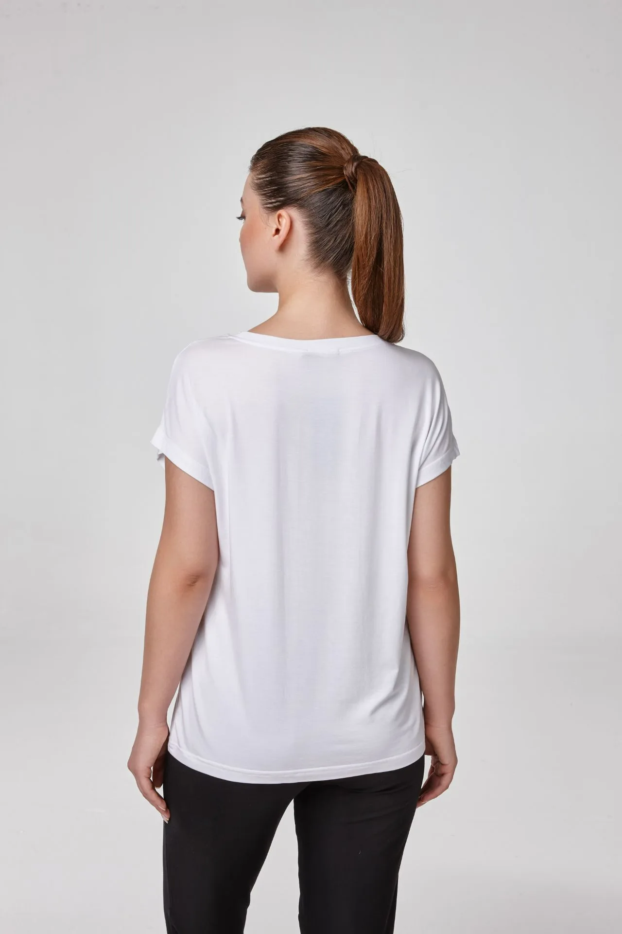 RELACTİVE P2250 KADIN KISA KOLLU SIFIR YAKA BLUZ - T - SHIRT Ekru 2