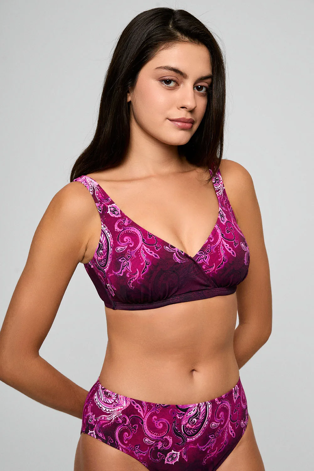 KOM Shawl Desenli Toparlayıcı Bikini Pembe 2