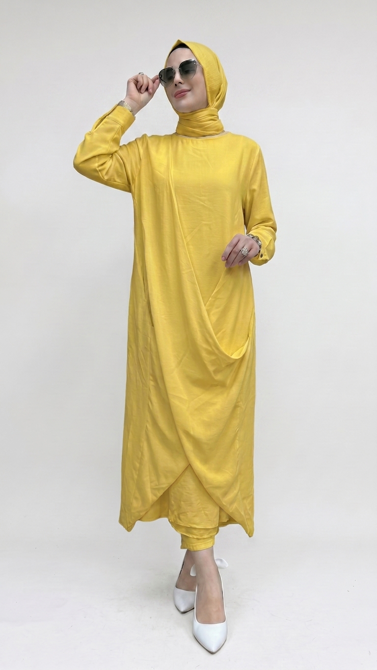 Tosyalı Elbise Sarı