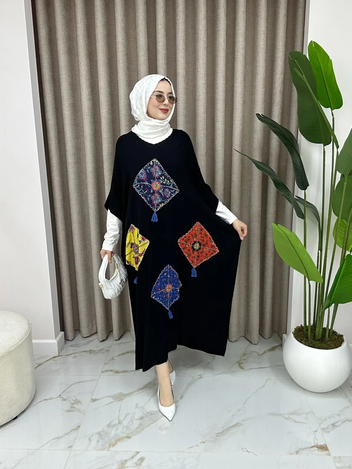 CLARİTY Etnik Desen Panço Siyah