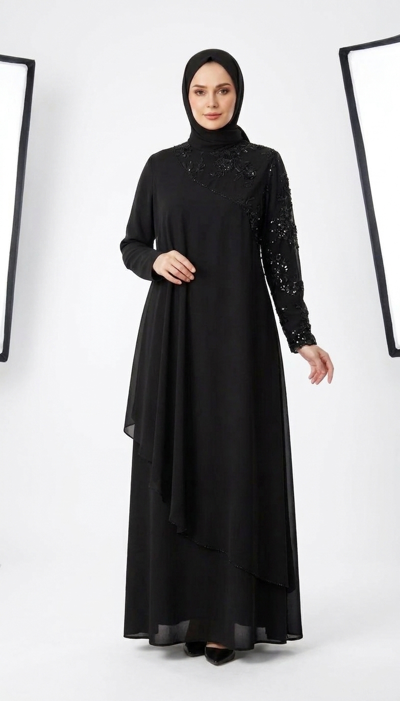 JUKİ MODA Davet Elbisesi Siyah
